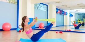 woman strength training