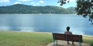 woman focusing on health